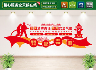 消防安全标语文化墙