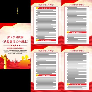 兵役登记工作规定展板