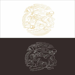 山药包装元素矢量图