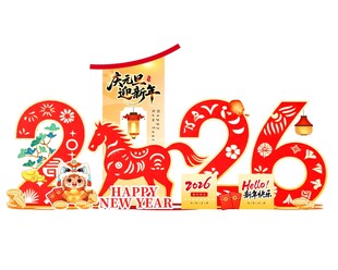 马年美陈设计模板