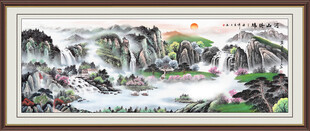 富水长流国画山水