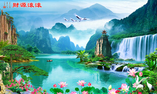 山水风景画 客厅风景壁画