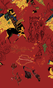 中式红色传统图案装饰画