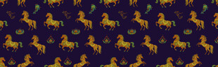 金色骏马图案的深色背景