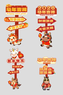 马年春节2026年新年立牌路牌