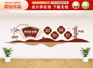 四有好老师校园文化墙