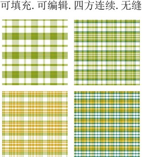 春夏格子面料   绿色格子图案