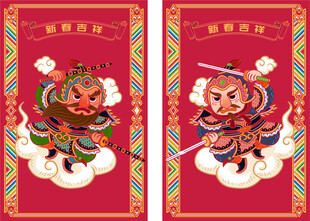 门神年画传统门神