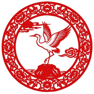 国潮传统白鹤矢量设计