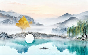 爆款 新品意境山水 TIF分层