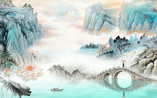 高端 新品意境山水 TIF分层