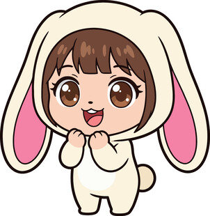 穿兔装的可爱小女孩