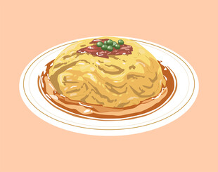 美味蛋包饭摆盘展示