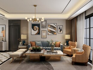 现代简约风客厅室内设计
