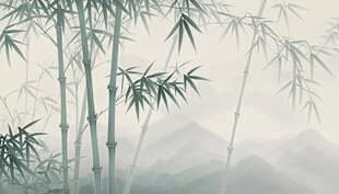 新中式水墨竹林背景
