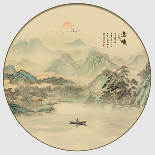 传统古风山水画背景图
