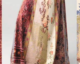 复古花卉拼接图案布料