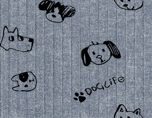 狗狗图案灰色布料