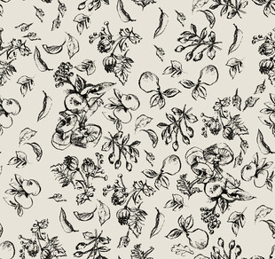 黑白花卉图案纹理背景