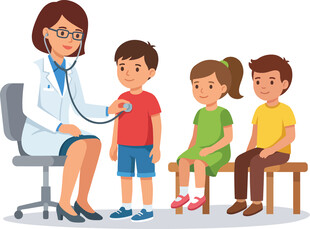 医生为儿童做健康检查