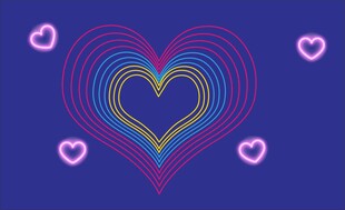 多彩爱心图案设计