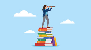 站在知识之巅展望未来的职场女性