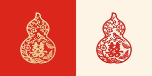 葫芦剪纸图案传统精美