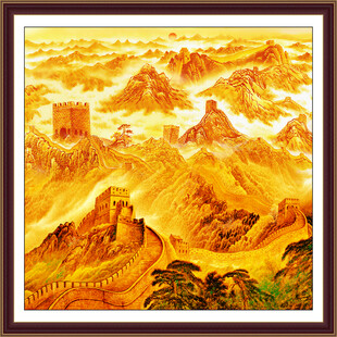 长城山水画 国画万里长城