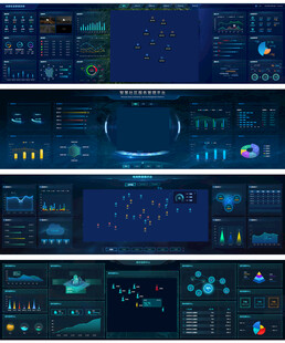 科技感数据可视化界面组图
