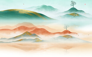 极简 意境山水新画 TIF分层