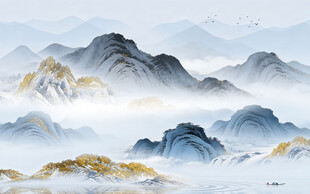 最新 高档中式山水 TIF分层