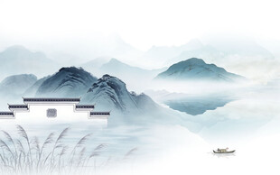 现代 高档中式山水 TIF分层