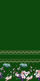 绿色花卉边框背景图