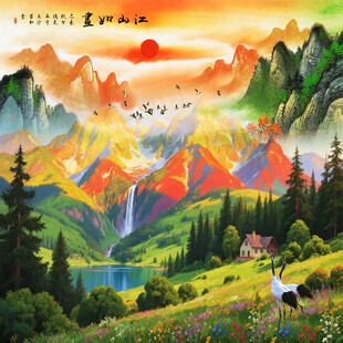 日照金山油画