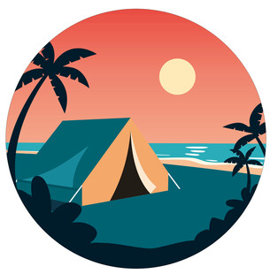 露营地酒吧网红地标日落打卡拍照