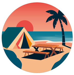 露营地酒吧网红地标日落打卡拍照