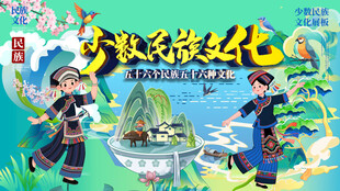 土家族摆手舞少数民族文化背景板