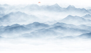 简约水墨意境山水背景墙