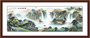 写意青绿山水画