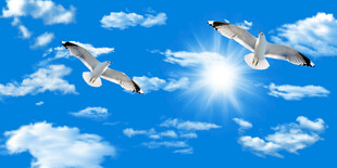 蓝天白云背景图