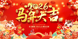 2026春节元旦活动展板