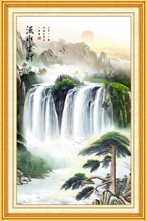 八方聚财山水画