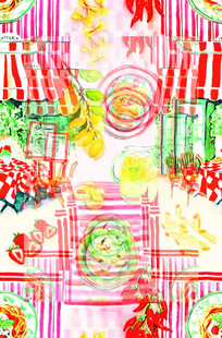 缤纷街头美食插画场景