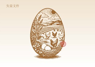 鸡蛋包装插画