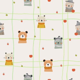 可爱动物图案的清新背景