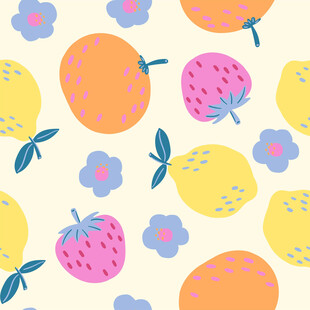 水果花卉图案背景
