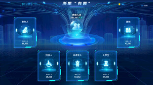 科技感十足的虚拟数据界面