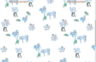 动物花卉图案背景纹理