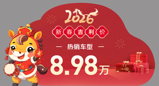 新年元旦马年红色异形车顶牌