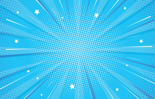 蓝色放射状星光背景图